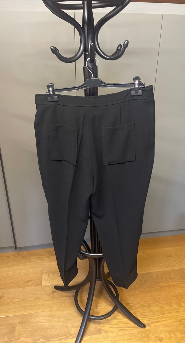 Siyah Kadın Kumaş Pantolon, Orta Boy, Kemerli - Görsel 2