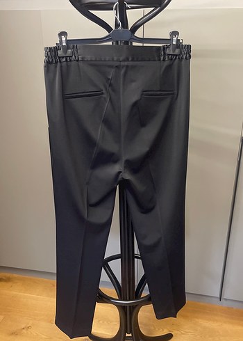 Kadın Siyah Kemerli İş Kumaş Pantolon - Görsel 2