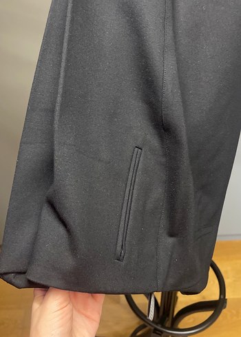 Kadın Siyah Biker Kumaş Pantolon - Görsel 3