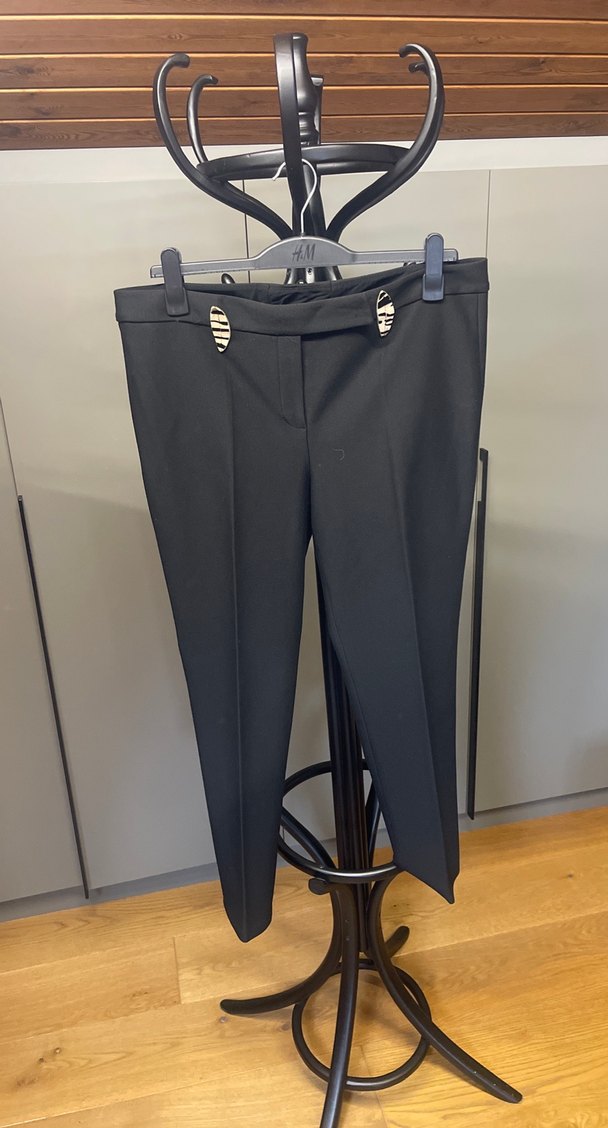 Kemerli Siyah Midi Kumaş Pantolon - Görsel 2