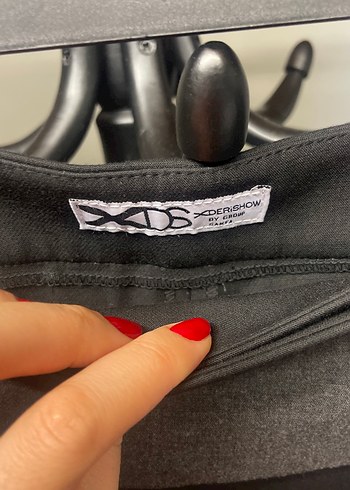 Gri Kemer Detaylı Kadın Kumaş Pantolon - Görsel 2