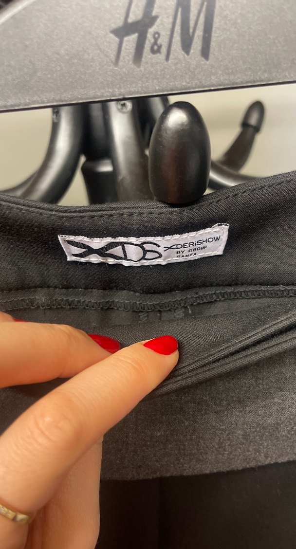 Gri Kemer Detaylı Kadın Kumaş Pantolon - Görsel 2