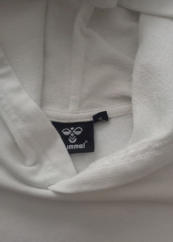 Hummel Beyaz Kapüşonlu Hummel Baskılı Sweatshirt