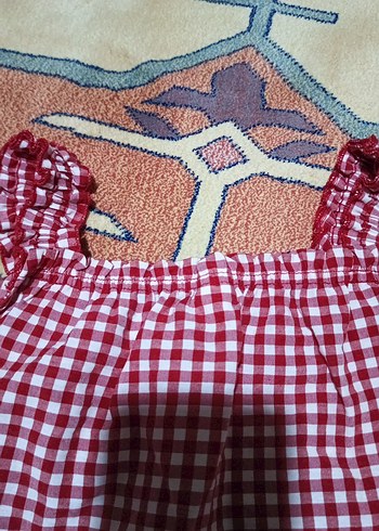 Kırmızı Nakışlı Kolsuz Kız Elbisesi - Görsel 6