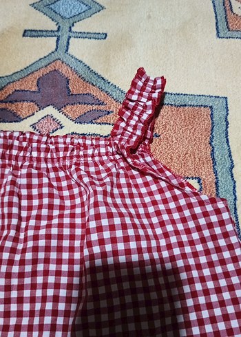 Kırmızı Nakışlı Kolsuz Kız Elbisesi - Görsel 2