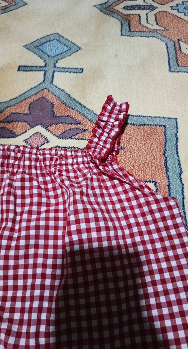 Kırmızı Nakışlı Kolsuz Kız Elbisesi - Görsel 2