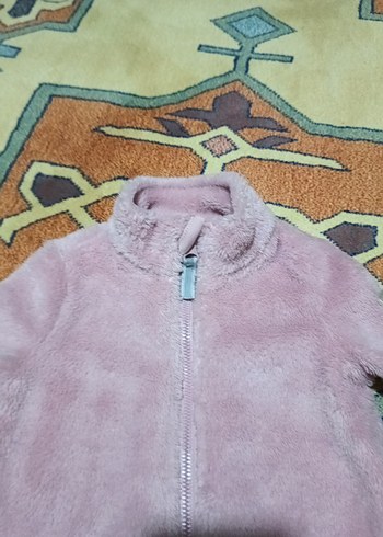 Kız Çocuk Pembe Peluş Ceket - Görsel 5