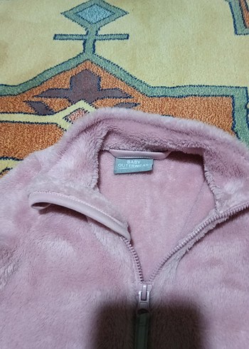 Kız Çocuk Pembe Peluş Ceket - Görsel 2
