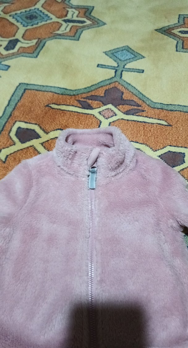 Kız Çocuk Pembe Peluş Ceket - Görsel 5