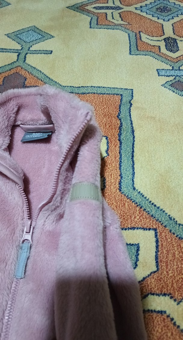 Kız Çocuk Pembe Peluş Ceket - Görsel 3