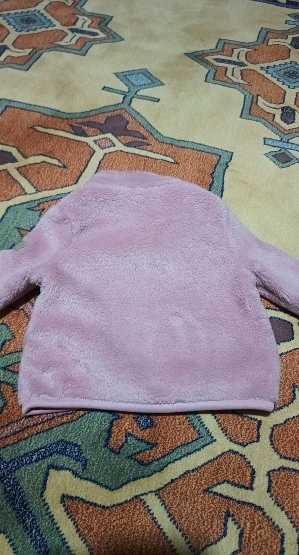 Kız Çocuk Pembe Peluş Ceket - Görsel 4