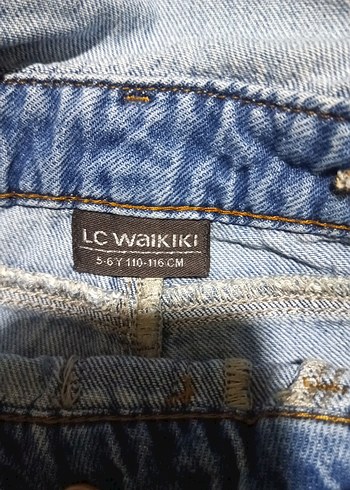 Kızlar için Mavi Denim Askılı Tulum - Görsel 5