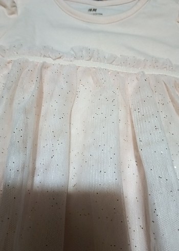 Kız Çocuk Beyaz Pamuklu Kısa Kollu Elbise - Görsel 5