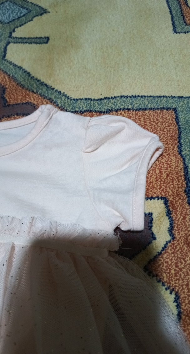 Kız Çocuk Beyaz Pamuklu Kısa Kollu Elbise - Görsel 4