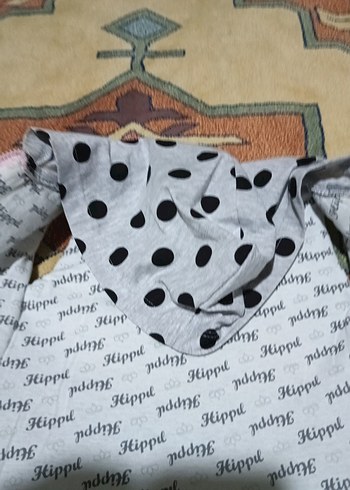 Kız Çocuk Gri Kapüşonlu Puantiyeli Yelek - Görsel 5