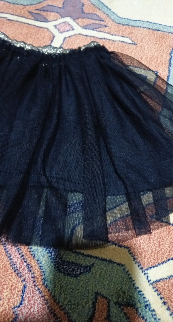 Kız Çocuk Siyah Fırfırlı Tül Etek - Görsel 2