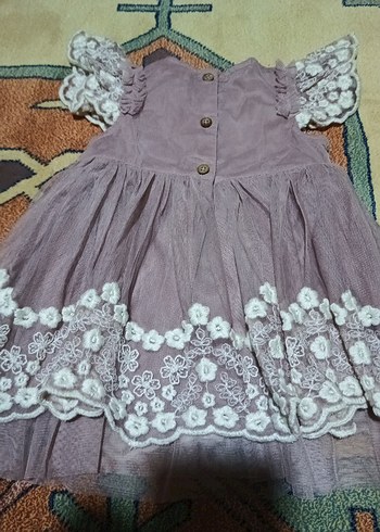 Kız Çocuk Pastel Mor Dantel Detaylı Elbise - Görsel 7