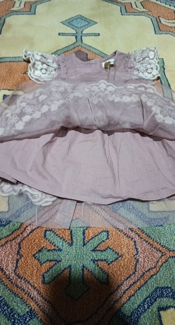 Kız Çocuk Pastel Mor Dantel Detaylı Elbise - Görsel 5