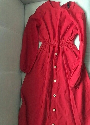 Trendyol & Milla Kırmızı yazlık uzun elbise 