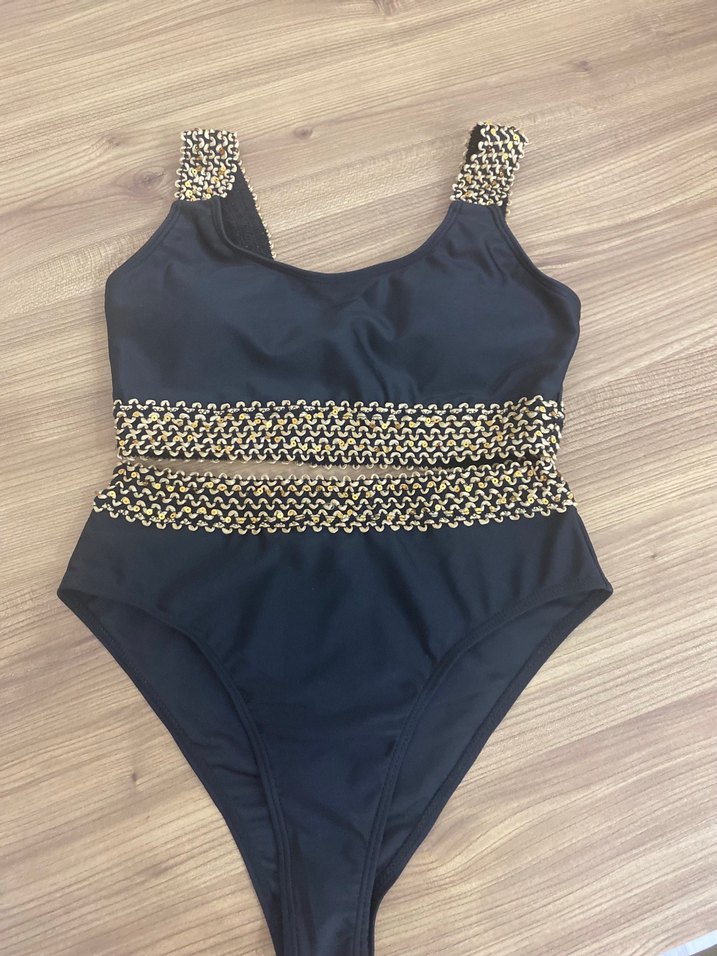Nakışlı Siyah Mini Bikini - Görsel 3
