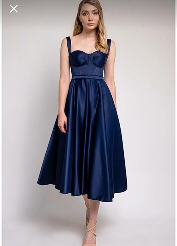 Diğer Lacivert lenta moda elbise 