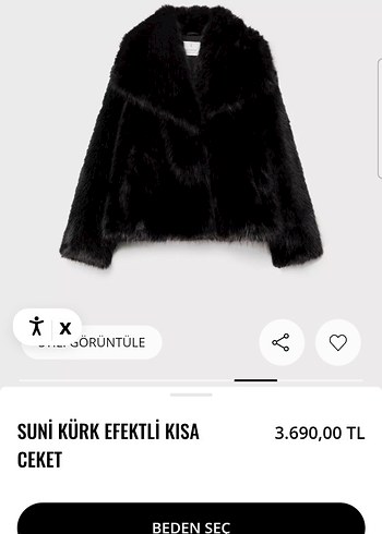 Suni Kürk Detaylı Kısa Siyah Ceket