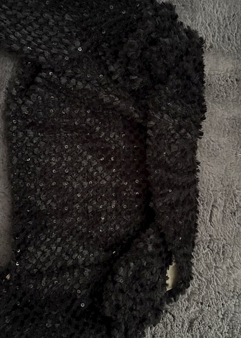 Siyah Örgü Kız Bolero Ceket - Görsel 2