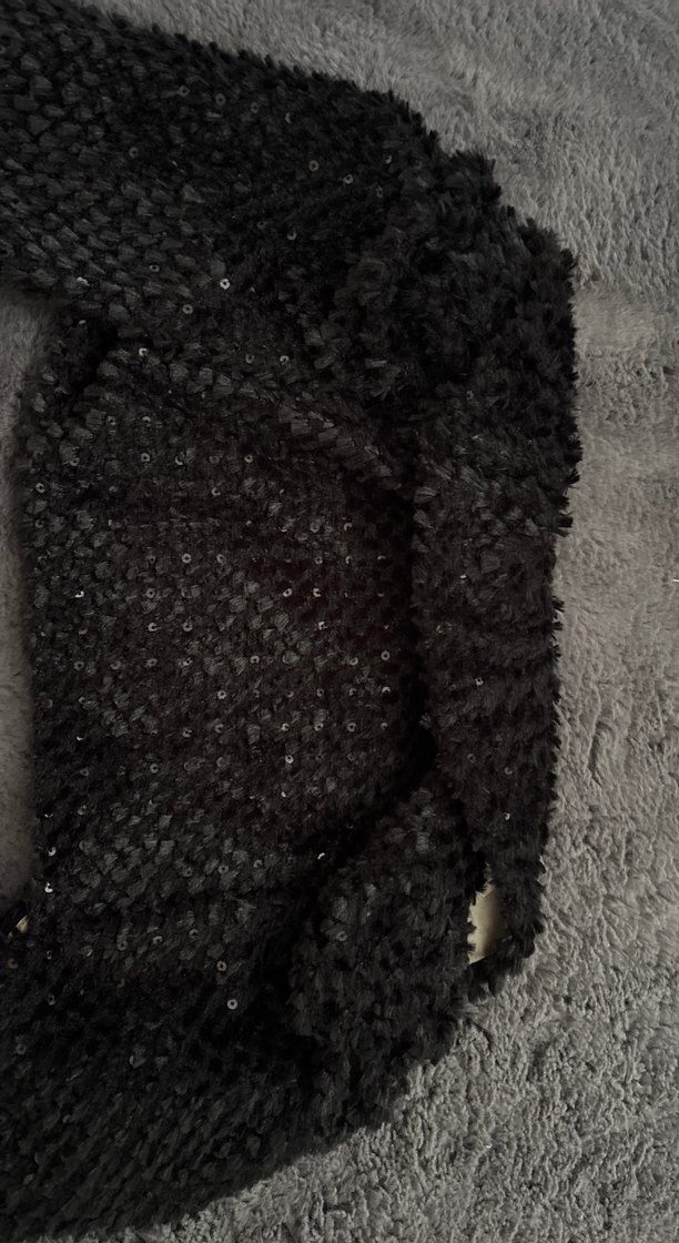 Siyah Örgü Kız Bolero Ceket - Görsel 2