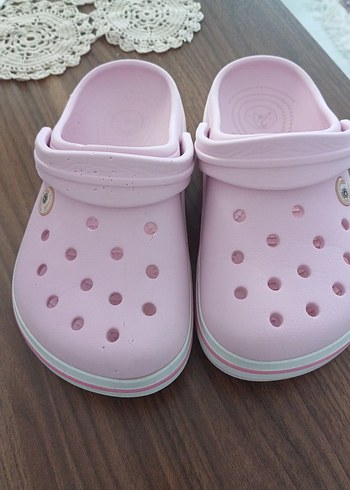 32 Beden pembe Renk Crocs Pembe Kız Terliği Rahat Model