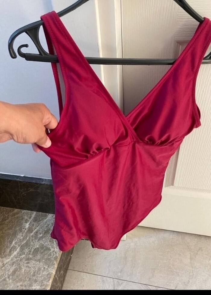 Bordo koyu kirmizi mayo - Görsel 2