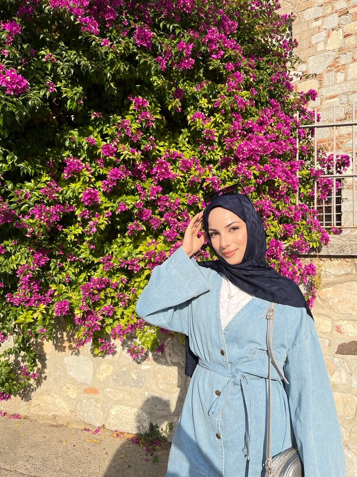 Mavi Batik Desenli Uzun Kot Takım - Görsel 3