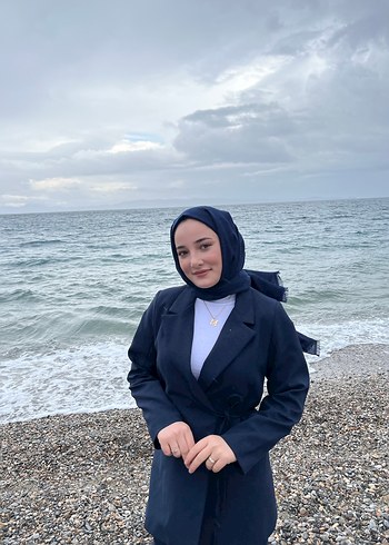 Uzun Lacivert Kadın Takım Elbise - Görsel 4