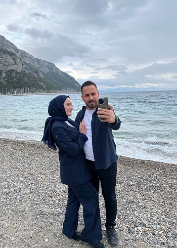 Uzun Lacivert Kadın Takım Elbise - Görsel 2