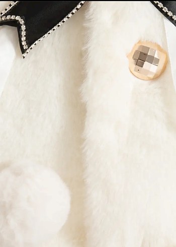 Beyaz Kürk Detaylı Kız Bolero - Görsel 5