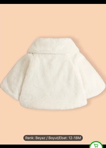 Beyaz Kürk Detaylı Kız Bolero - Görsel 3