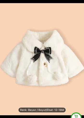 Beyaz Kürk Detaylı Kız Bolero - Görsel 2