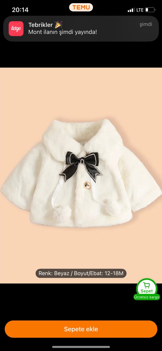 Beyaz Kürk Detaylı Kız Bolero - Görsel 2