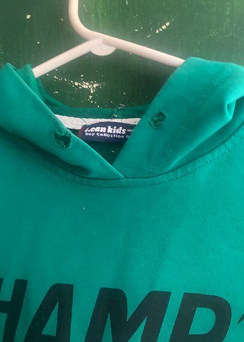 Erkek Yeşil Kapüşonlu Sweatshirt - Görsel 2