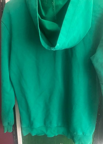 Erkek Yeşil Kapüşonlu Sweatshirt - Görsel 3