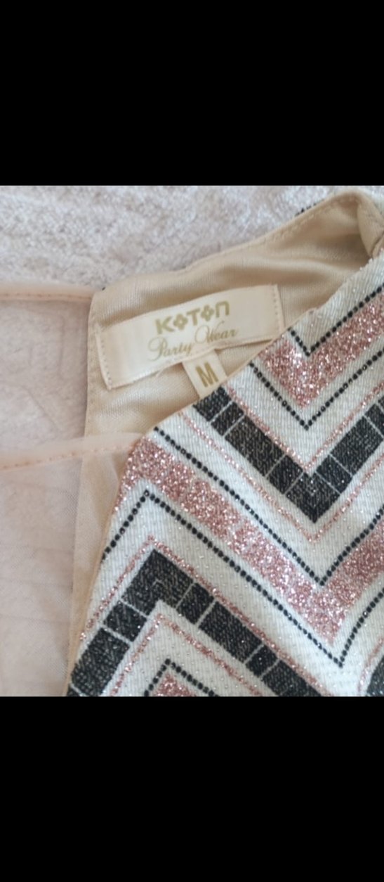 Bej Nakışlı V Yakalı Midi Bohem Elbise - Görsel 2