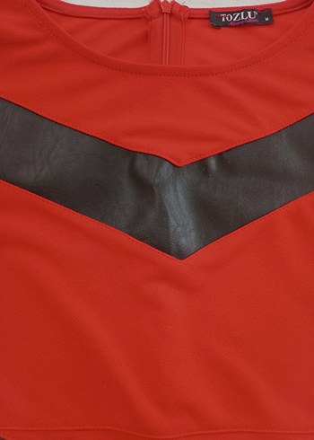 Kemer Detaylı Kırmızı Midi Elbise - Görsel 3