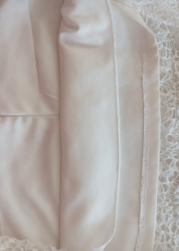 Parlak Beyaz Mini Düğün Elbisesi - Görsel 4