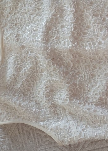 Parlak Beyaz Mini Düğün Elbisesi - Görsel 2