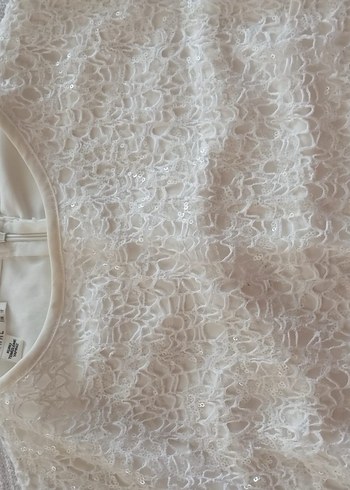 Parlak Beyaz Mini Düğün Elbisesi - Görsel 3