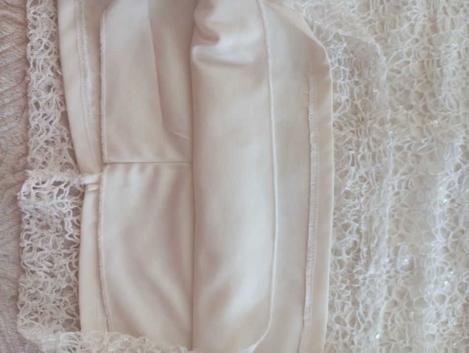 Parlak Beyaz Mini Düğün Elbisesi - Görsel 4