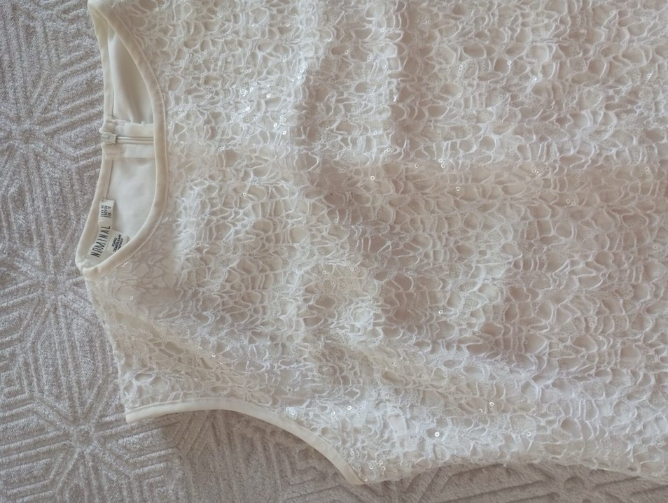 Parlak Beyaz Mini Düğün Elbisesi - Görsel 2