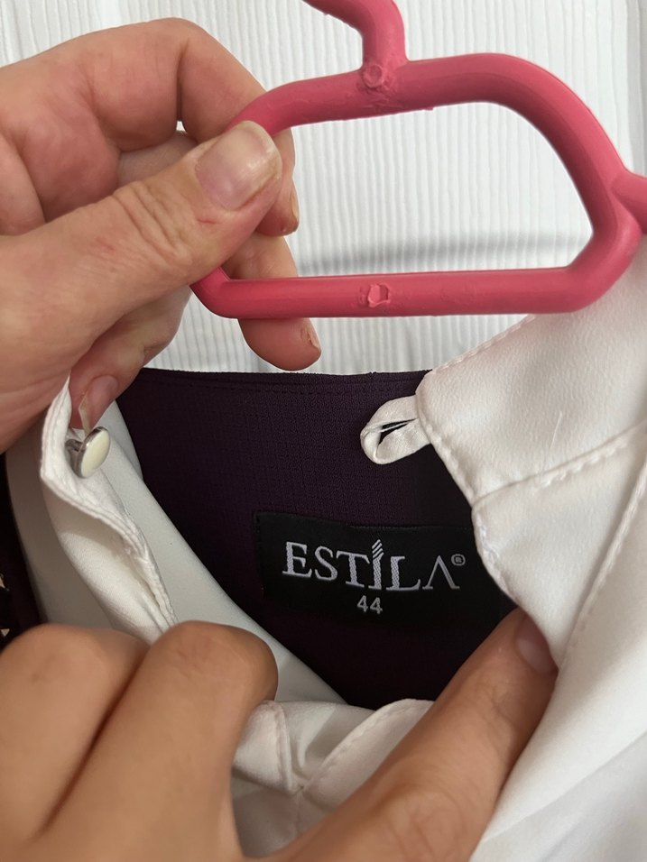 Mor Düğmeli Kadın Takım pantolonlu - Görsel 3