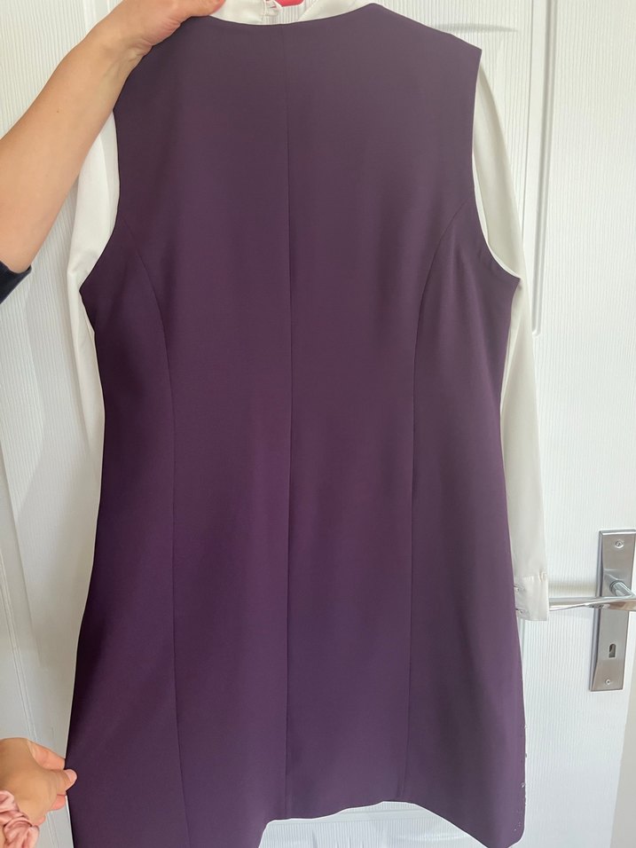 Mor Düğmeli Kadın Takım pantolonlu - Görsel 4