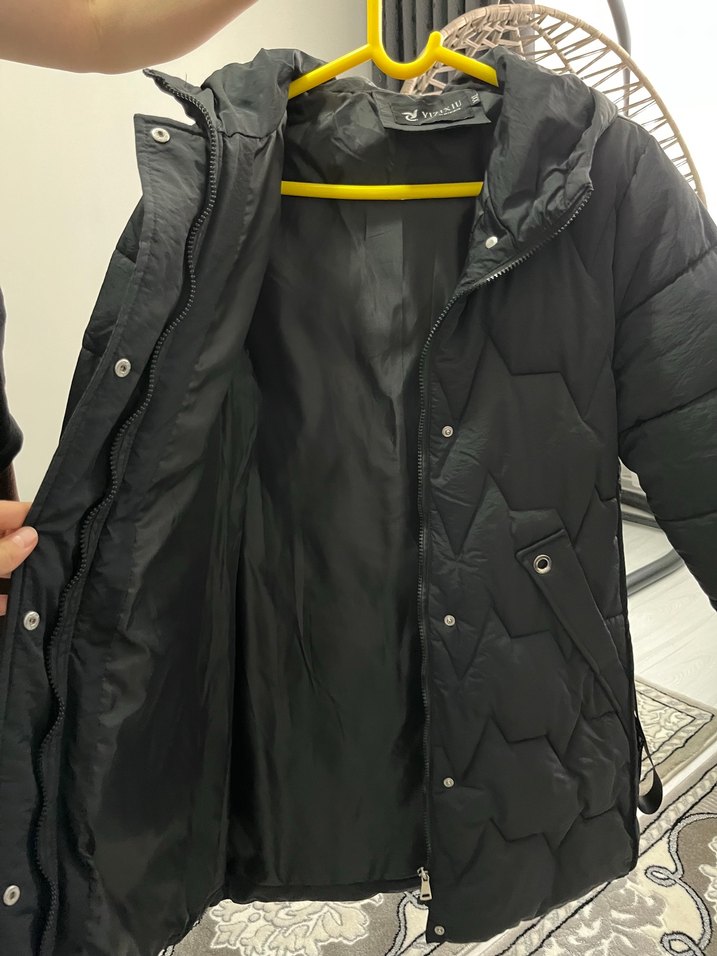 Düğmeli Siyah Midi Kışlık Kadın Mont - Görsel 3