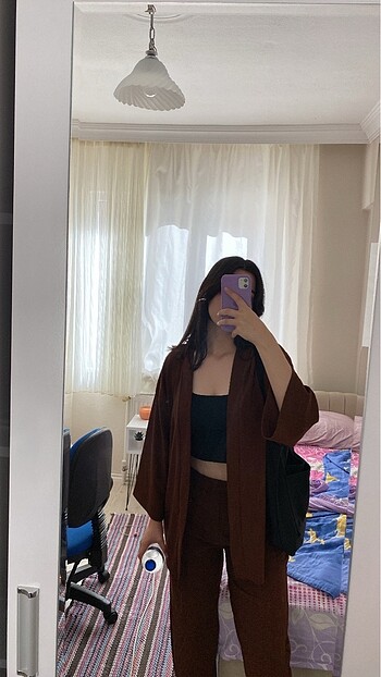 Kimono kahverengi takım